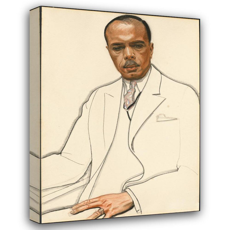 "James Weldon Johnson" par Winold Reiss - Art mural sur toile tendue avec châssis, H 18 po x l 14 po