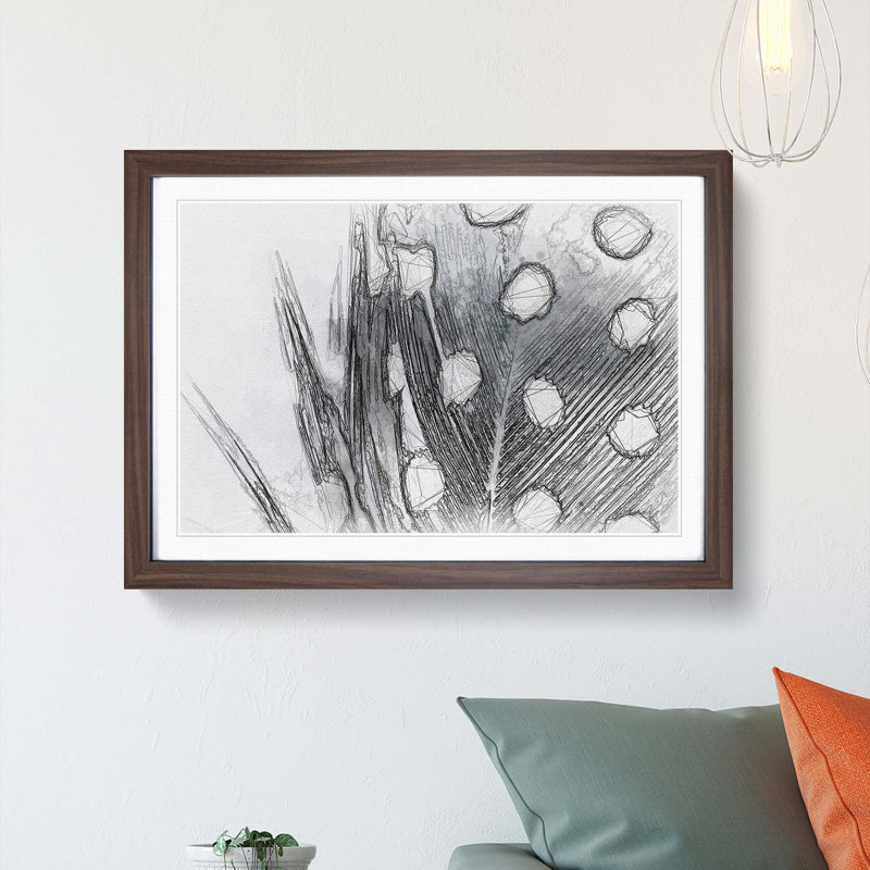 Spotted Feather in Abstract - Framed Print, Walnut Framed, 27cm H x 36cm W x 2cm D