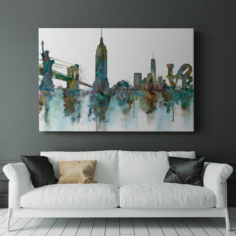 NY Skyline - galerie enveloppée Cavas, H 40 po x l 60 po