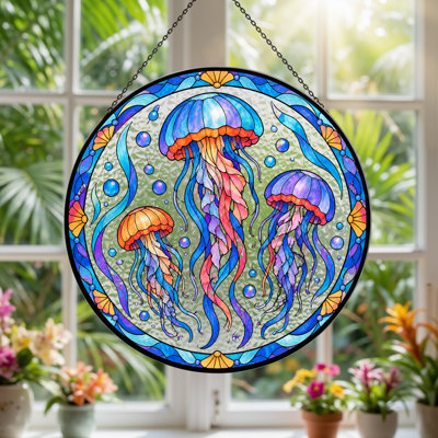 Art mural sur toile coloré avec méduse