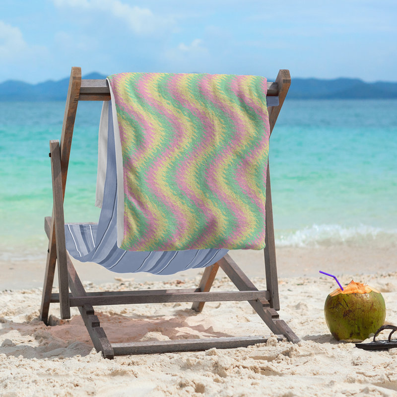 Katelyn Elizabeth Beach Towel, Pink/Yellow/Green