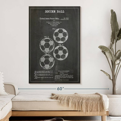 Ballon de soccer, brevet BW sur toile