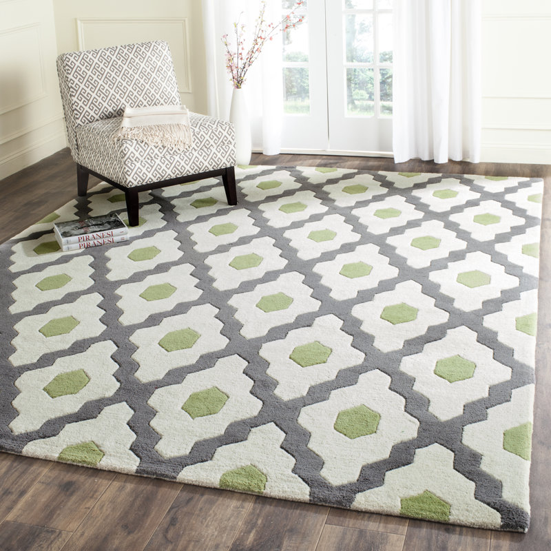 Carolene Hand Tufted Wool Geometric Rug, Rectangle 8' x 10'