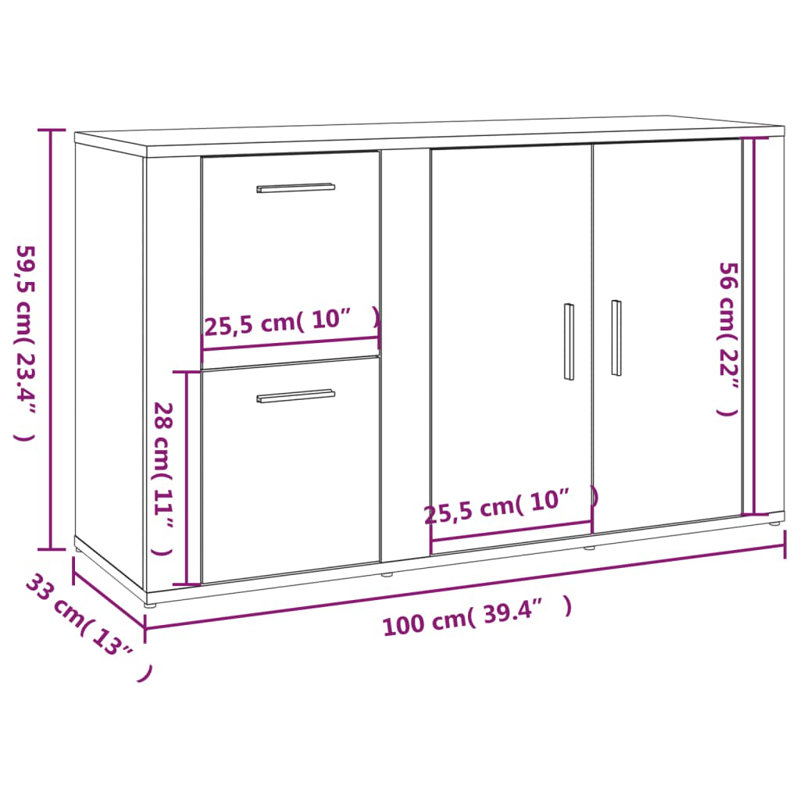 Mashawn 100cm Sideboard, Sonoma Oak