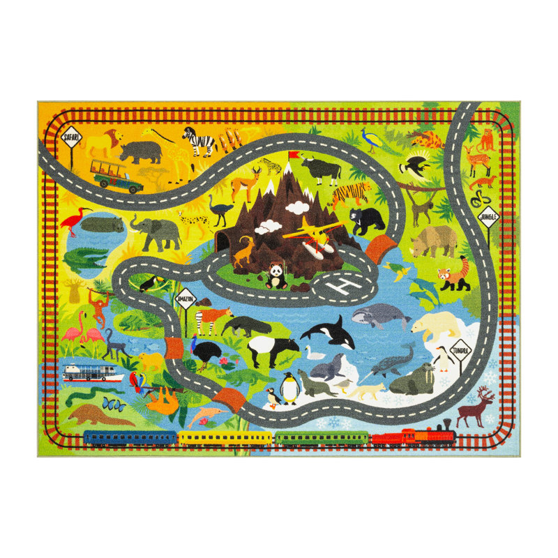 Tapis de salle de classe Weranna, Rectangle 3 pi 3 po x 4 pi 7 po