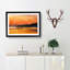 Boat Under An Orange Sunset Painting - Single Picture Frame Print on MDF-56633530-56633531