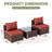 3-Piece Single Sofa Set Modular Outdoor All-Weather Wicker Rattan Patio Furniture Seating Group With Cushions & Glass Table-701690013