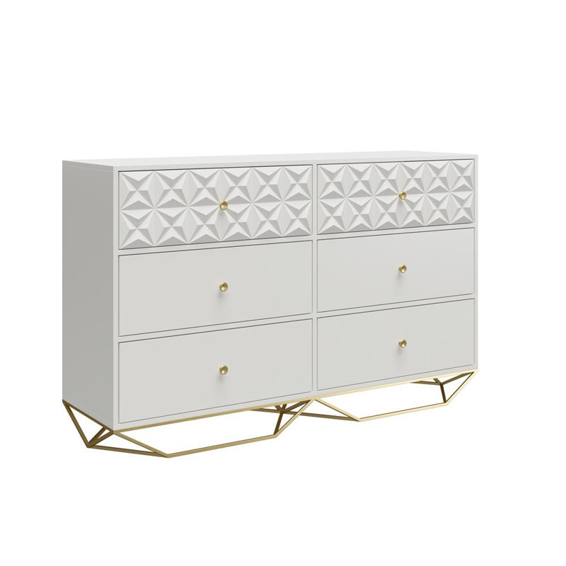 Commode double 6 tiroirs l 54,3 po Blair