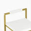 Ensemble de 2 tabourets de bar rembourrés en velours et ensemble de chaises de salle à manger à hauteur de comptoir (or et blanc crème)-1248484993-1248485007