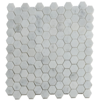 11.2" x 12" Marble Honeycomb Mosaic Wall & Floor Tile