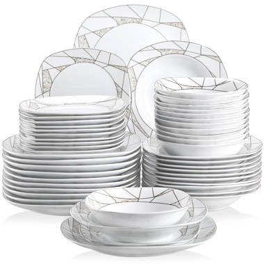 MALACASA 30-Piece White Porcelain Dinnerware in the Dinnerware