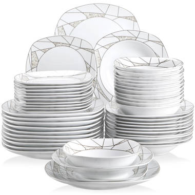 MALACASA 30-Piece Gray Porcelain Dinnerware in the Dinnerware department at