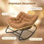 Chaise berçante surdimensionnée Papasan avec coussin épais et coussin en rotin, idéale pour la détente intérieure et extérieure