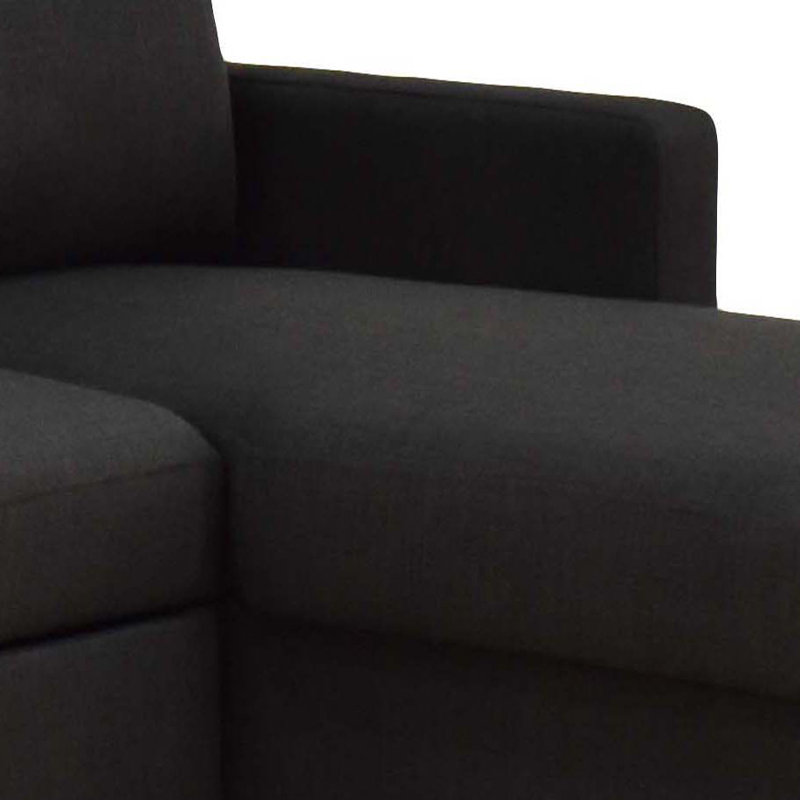 Canapé modulaire en forme de L avec dormeur en laine et gris anthracite Kevon