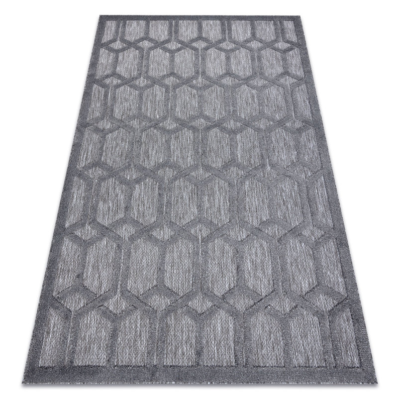 Nicanor Geometric Area Rug, Grey/Brown/Blue, Rectangle 200 x 290cm