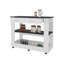 Îlot de cuisine avec rangement ouvert et 3 tablettes, blanc