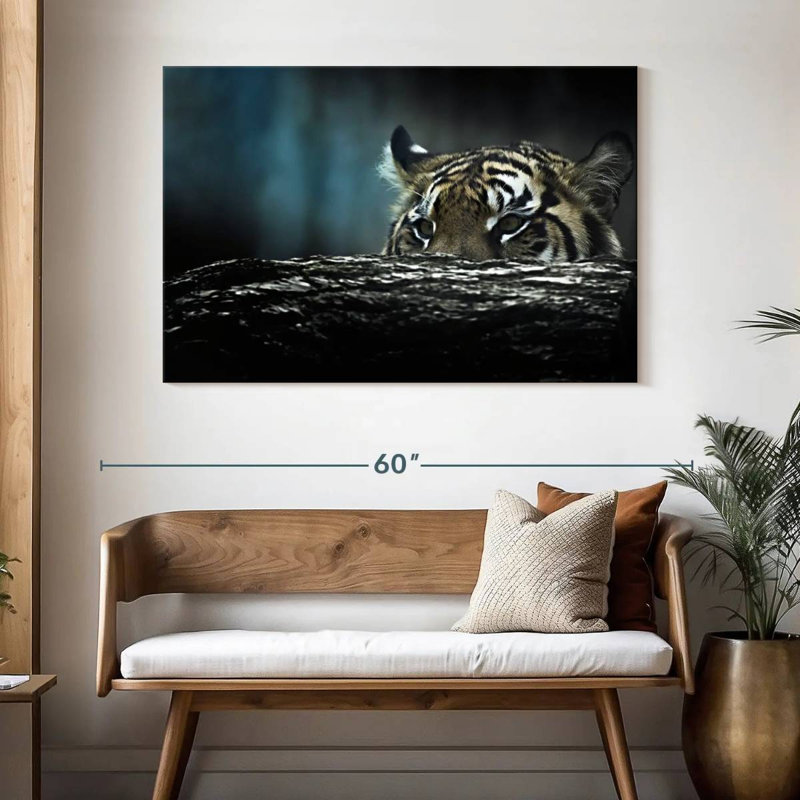 Chasse au tigre Brampt, H 32 po x l 48 po