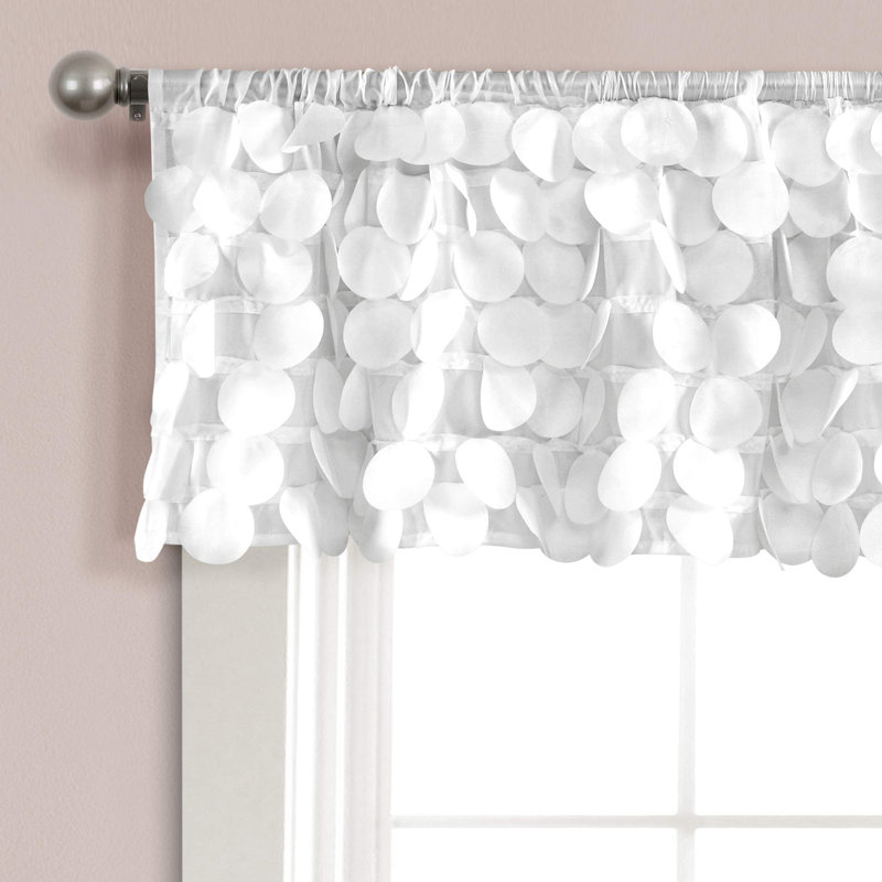 Gigi Scalloped Window Valance, White, 70" W x 14" L