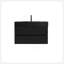 Meuble-lavabo 36 po en noyer avec lavabo en quartz noir mat et tiroirs noirs doux, meuble-lavabo mural flottant pour salle de bain moderne, sans drain ni robinet, KD 