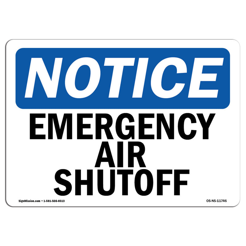 Emergency Air Shutoff Sign