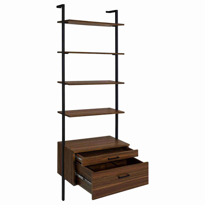 Bibliothèque en métal avec 4 tablettes de rangement
