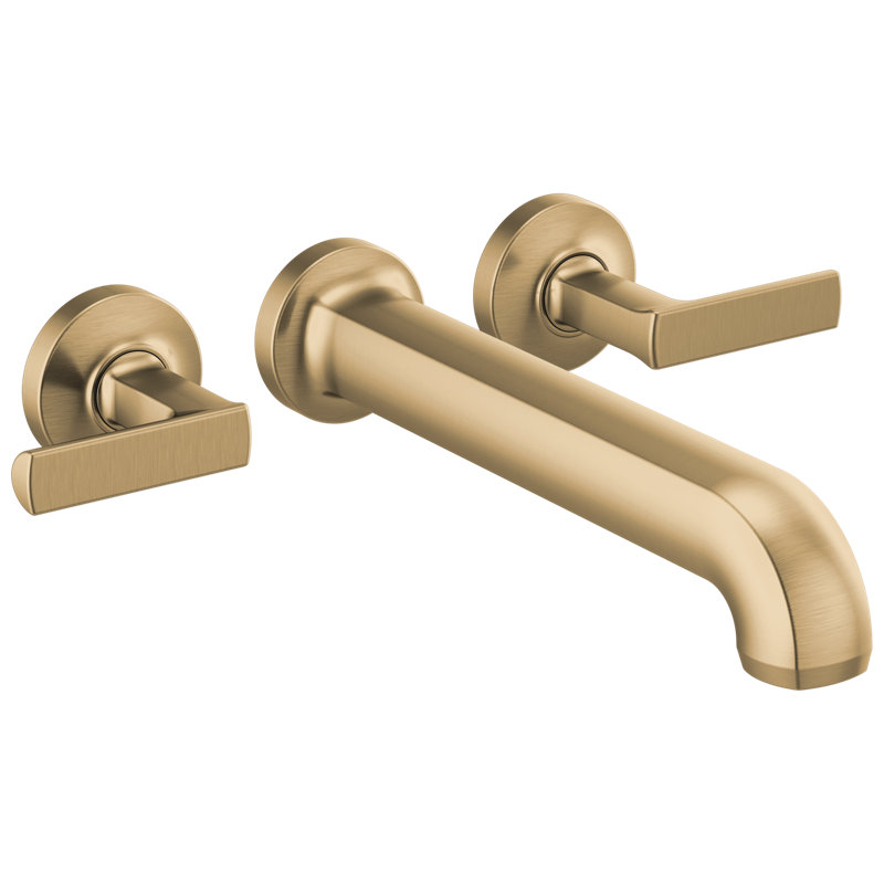 Kintsu® Two Handle Wall Mount Tub Filler, Luxe Gold, Lever