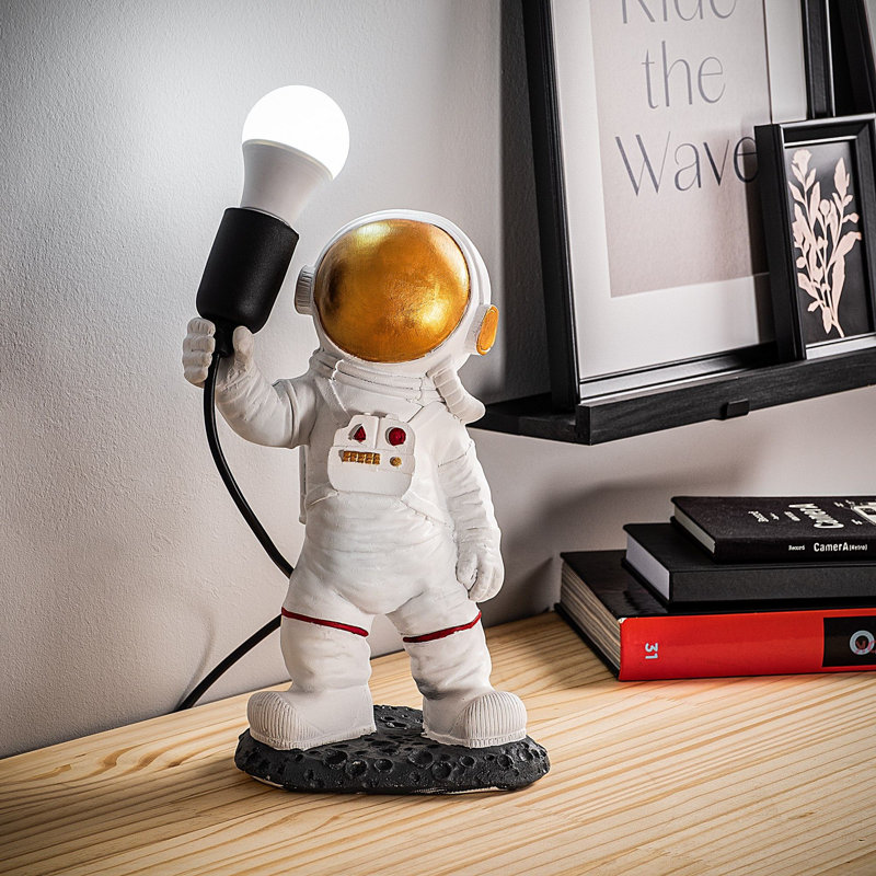 Lampe de table moderne peinte à la main de 11,8 po x 12,6 po x 5,9 po | Abat-jour 100% polyester, douille E27, 40 W maximum (ampoule non incluse) | Conception originale unique avec câble de 78,7 pouces | Parfait pour la décoration intérieure et l'éclairage d'appoint