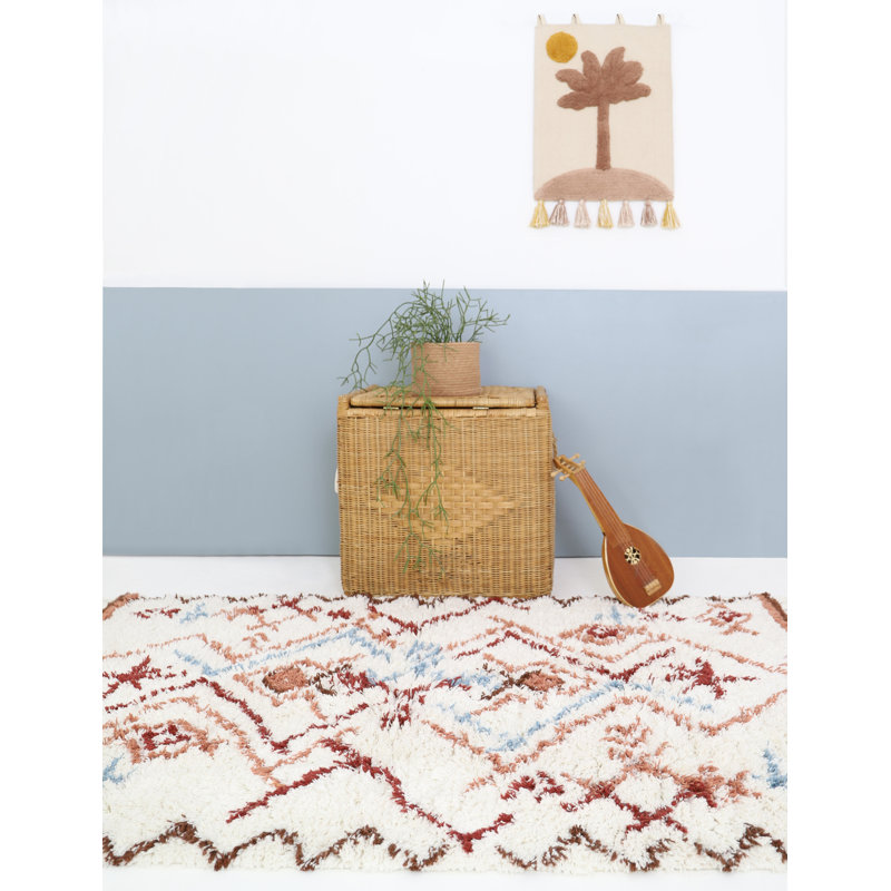 Cluff Hand Tufted Cotton Beige/Orange Rug