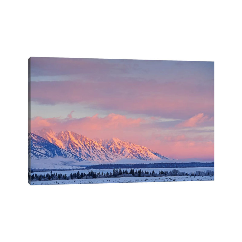 Sunrise On The Teton Range by Brian Wolf - Wrapped Canvas Print