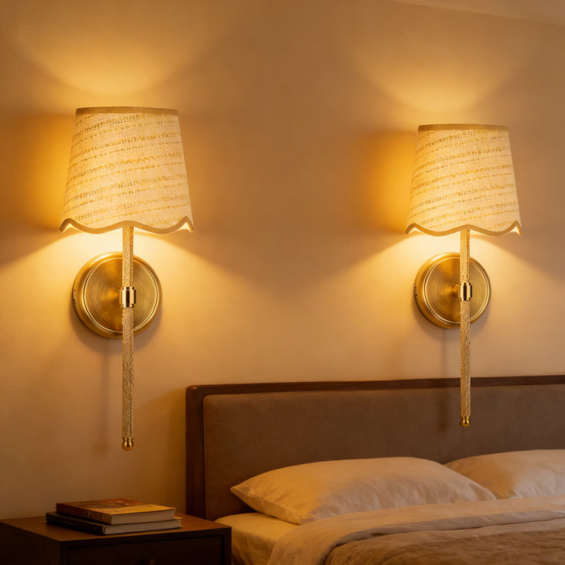 Rechargeable Battery Wall Sconce Set Of 2, Stepless Dimming Magnetic Wall Lamp With Timer, 5200Mah Integrated LED Rattan Light For Living Room, Bedroom, Hallway