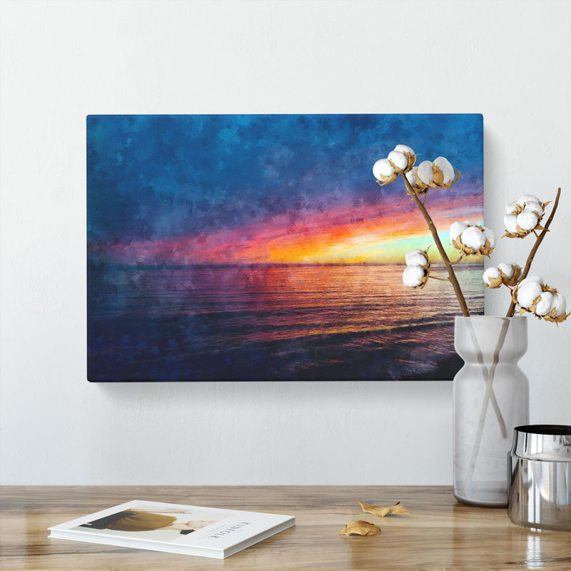 California Sunset Painting - Wrapped Canvas, 60cm H x 91cm W x 3cm D