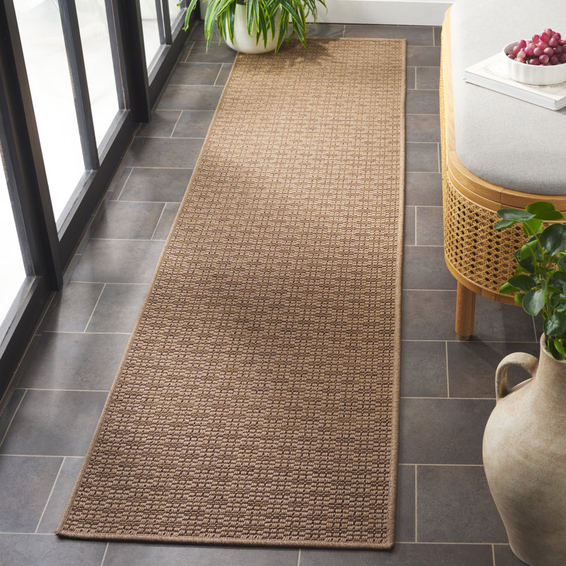 Tapis d'intérieur / extérieur de couleur unie Magdelene Performance, Tapis de couloir 2 pi x 8 pi