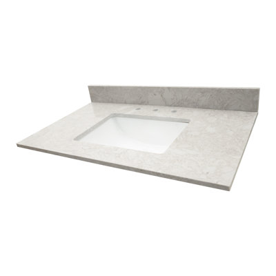 37 in. W x 22 in. D Bathroom Vanity Top with Single Sink
