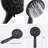 Shower System With Tub Spout - Matte Black. High Dual Faucet. 7 Spray Modes For Rejuvenation. All Metal. 1.8 Gpm. 59" Hose Length. 1/2" Connection. Wall Mounted Black System. Patterns Relaxing Bath.