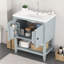 Modern Sleek Bathroom Vanity Elegant Ceramic Sink With Solid Wood Frame Open Style Shelf & Door Shelf Design-115688506-115688507