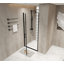 Porte de douche pivotante 34 po x 72 po, cadre en aluminium mat, demi-cadre, film en verre trempé anti-déflagrant de 1/4 po (6 mm)