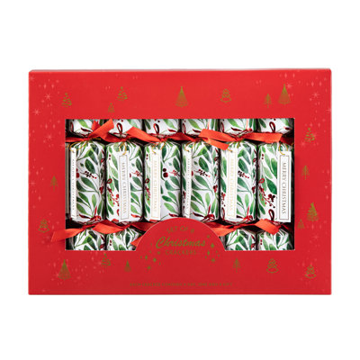 8 Piece Christmas Holy Leaves Party Crackers With Gift Contents Party Table Favors Set
