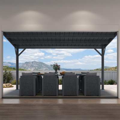 Pergola murale mauve 10 'x 10' avec abri de divertissement pour l'extérieur