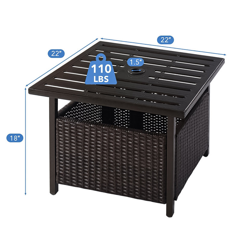 Table d'appoint en acier pour terrasse Bertina