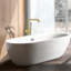 Robinet de baignoire autoportant en or brossé avec douche à main - Construction, baignoire élégante en métal massif, rehausseur de plaisir de bain