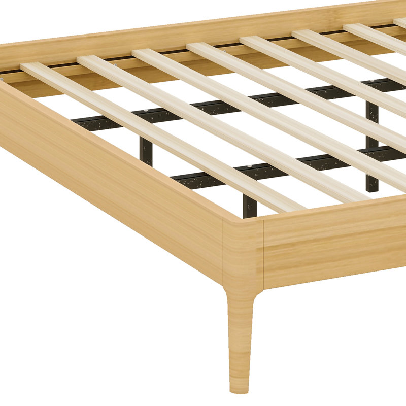 Modern Minimalist Platform Bed, Natural, King