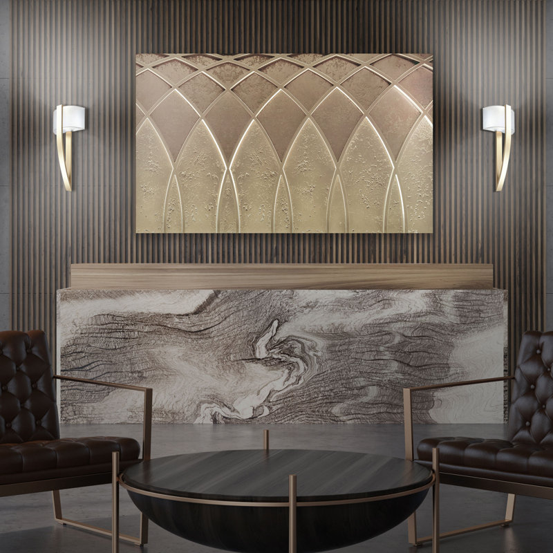 Curvana 1 - Light LED Flush Mounted Sconce, Aged Brass