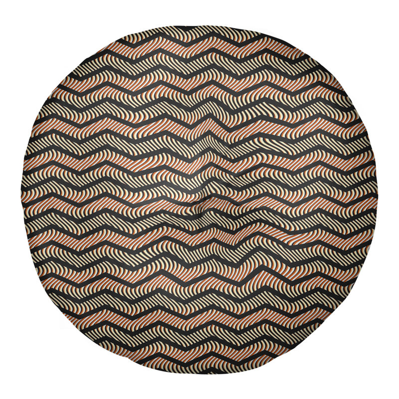 Coussin Rhonda, 30 x 30, Noir et orange