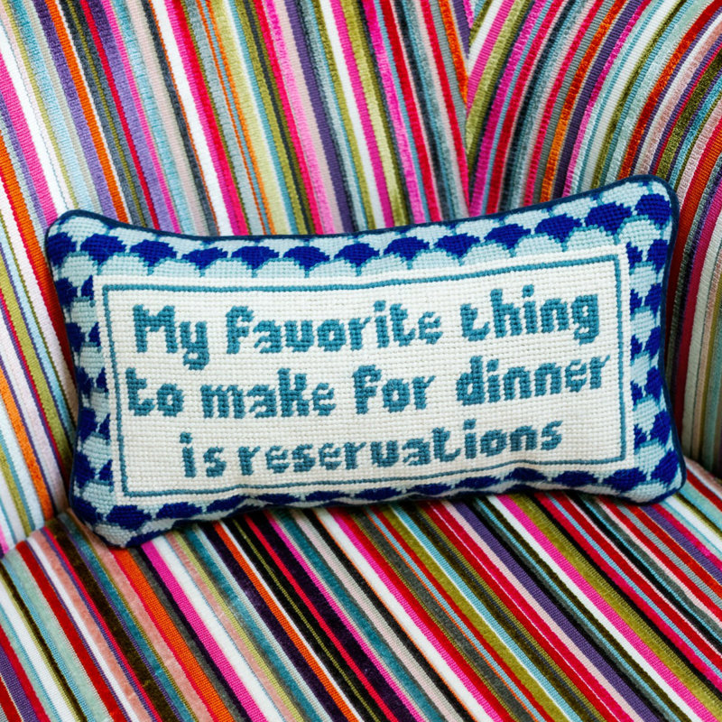 Embroidered Cotton Throw Pillow