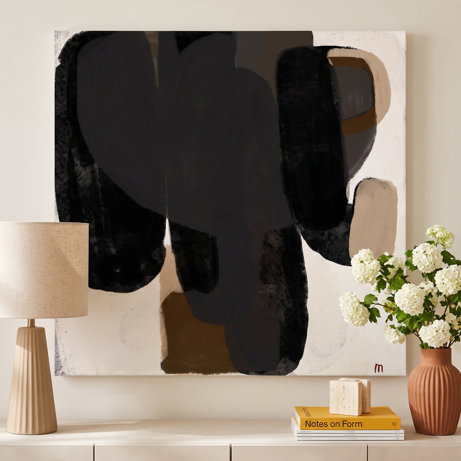 Abstract No. 2 Print, 36" H x 36" W x 1.25" D, White