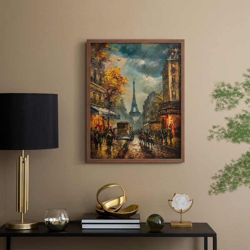 «LANDSCAPES Series CCCCLIXIX», reproduction encadrée - bois massif, H 30 po x l 24 po, Noyer