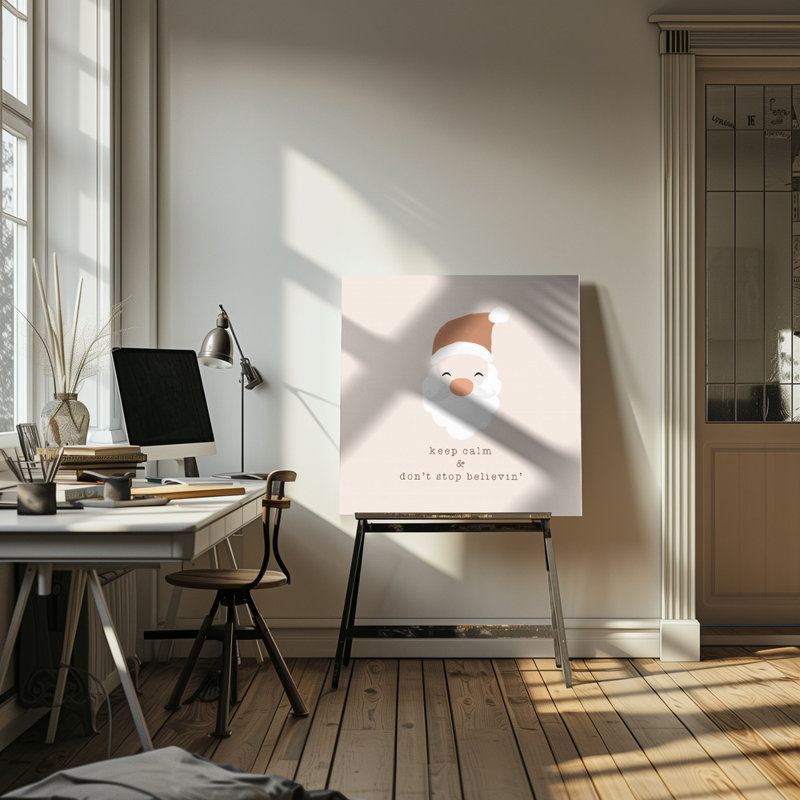 "Keep Calm a Don't Stop Believing", art mural sur toile tendue, H 16 po x l 16 po