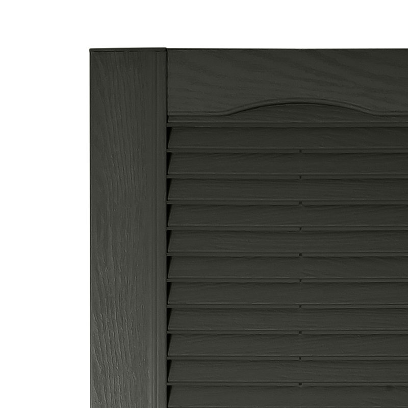 Volet à persiennes sur mesure avec dessus cathédrale, Gris foncé, 16.25", 50"