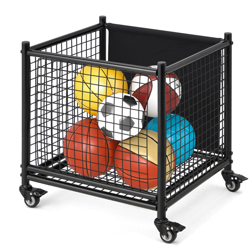 Rolling Basketball Bin With Wheels
