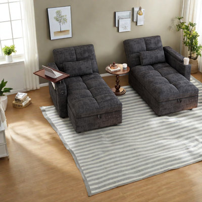 Canapés de coin multifonctionnels avec rangement, canapé-lit moderne en chenille pour la maison